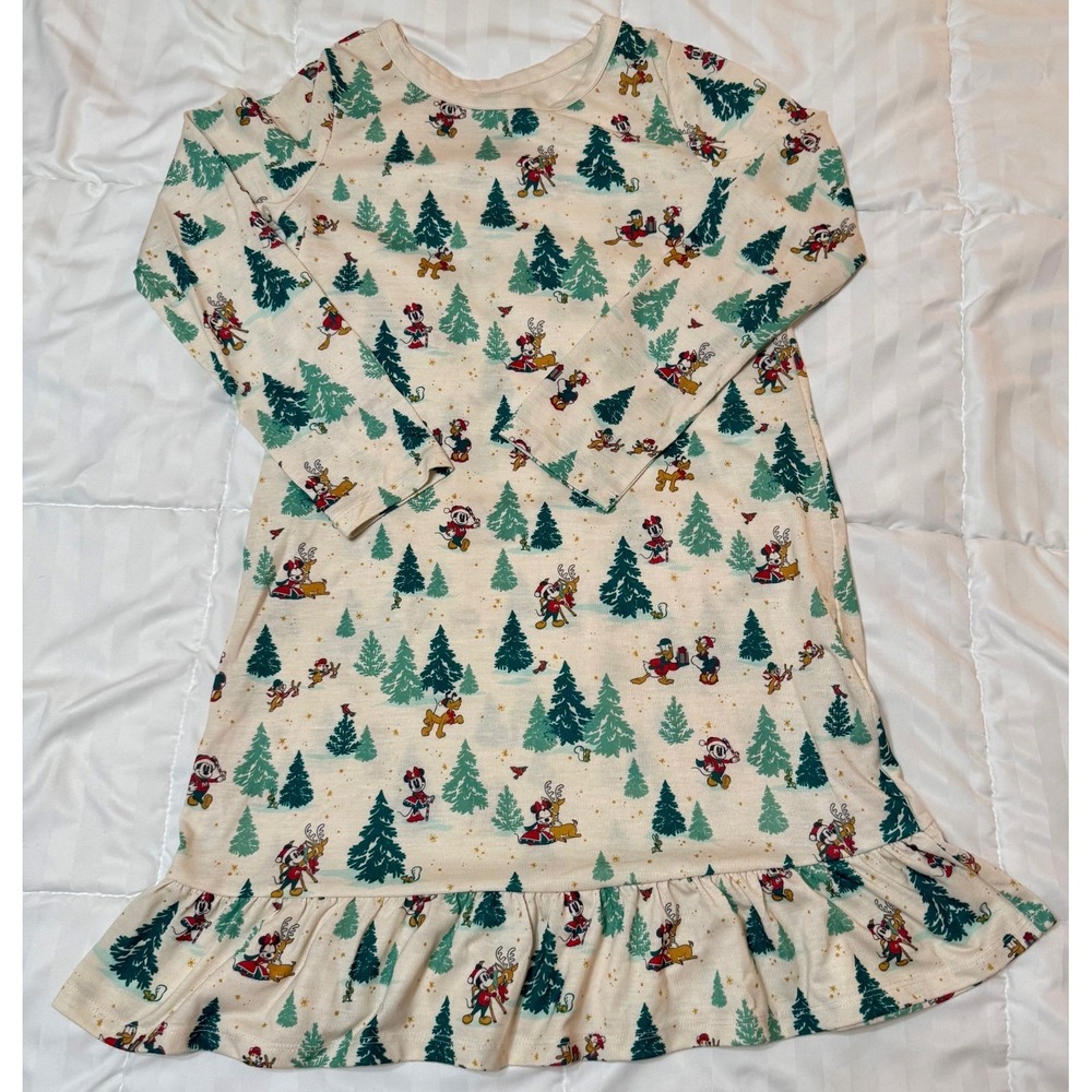 DISNEY MICKEY‎ & FRIENDS CHRISTMAS SNOW NIGHTGOWN GRANNY RUFFLE 9/10